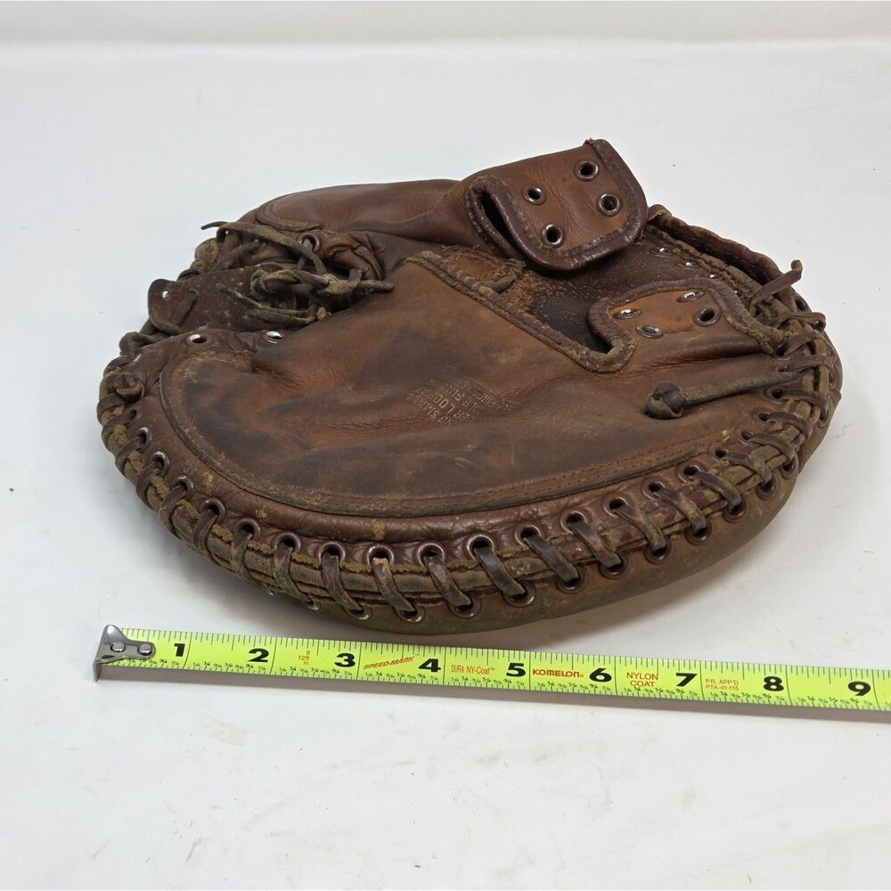 Vintage Spalding Catchers Mitt Leather Baseball Glove Pancake‎ 1950s-60s USA - Picture 10 of 10